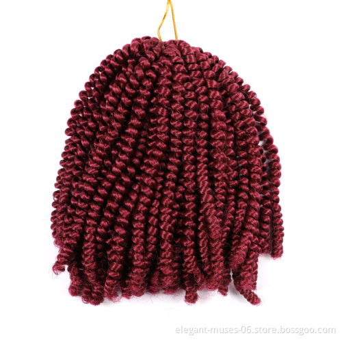Wholesale Synthetic Spring Curl Crochet Braids 8 Inch Nubian Hair Products Kenya 12 Inches Spring Twist Braiding Hair